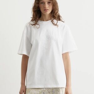 NWT Ganni Heavy Cotton Drop Shoulder Heart T-Shirt | Women’s Casual Tee